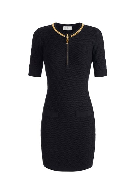 Abito Elisabetta Franchi donna AM20B56110 Nero in maglia rombi ELISABETTA FRANCHI | AM20B56110